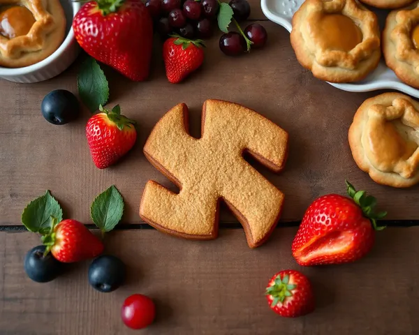 Golden Swastika Cookie Cutter with Fresh Fruits