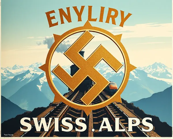 Golden Swastika Logo on Vintage Travel Poster