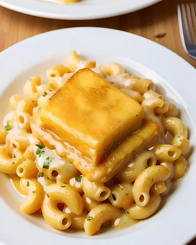 Golden Yellow Mac Cheese Fresh Oven