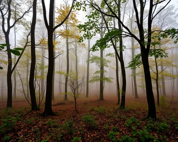 Good Morning Image Shukrawar: Peaceful Forest with Misty Morning and Birds Chirping