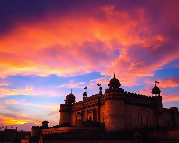 Good Morning Shaniwar Image: Dramatic Sunset Shaniwar Wada Illustration