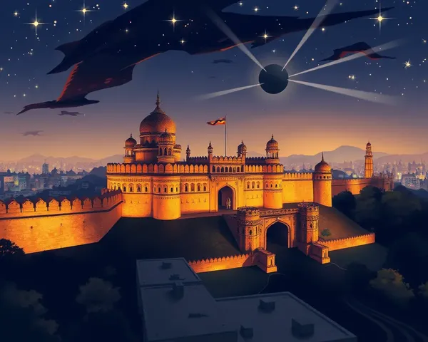 Good Morning Shaniwar Image: Stunning Shaniwar Wada Nighttime Illustration