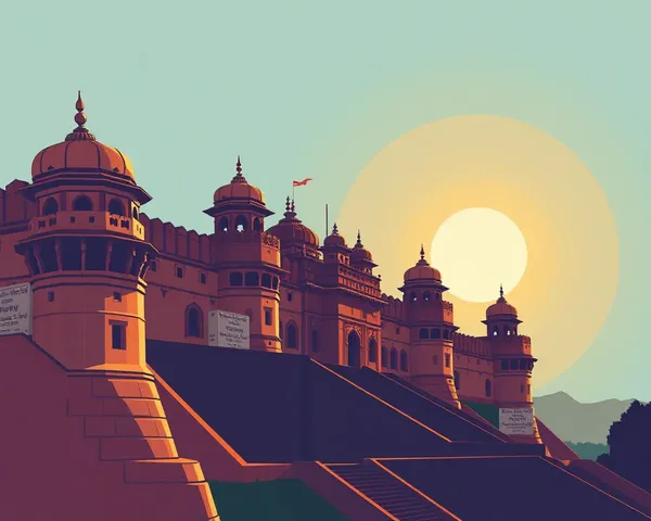 Good Morning Shaniwar Image: Vibrant Shaniwar Wada Fort Illustration