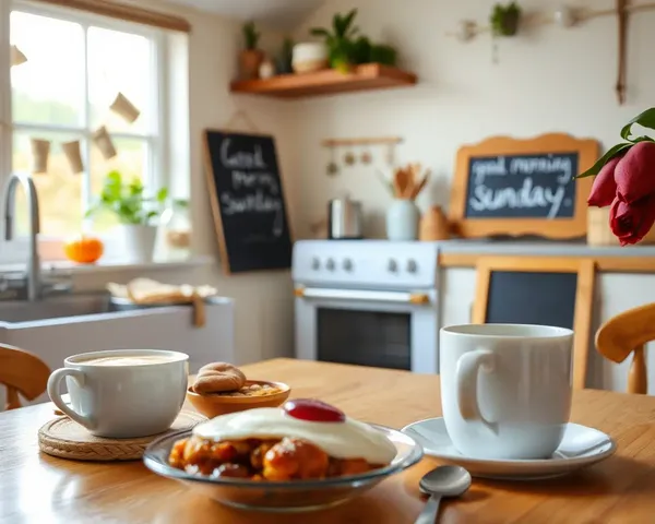Good Morning Sunday: Inviting Kitchen with Breakfast and Coffee