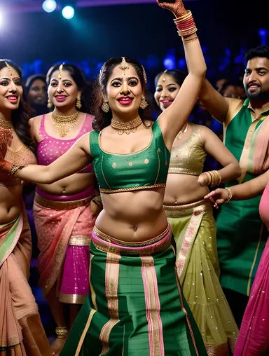Gorgeous Dulhan Dancing in Traditional Indian Pose