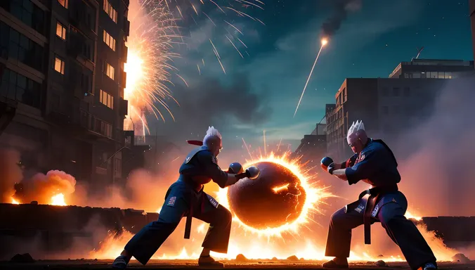Gotenks and Majin Buu Engage in Epic Battle