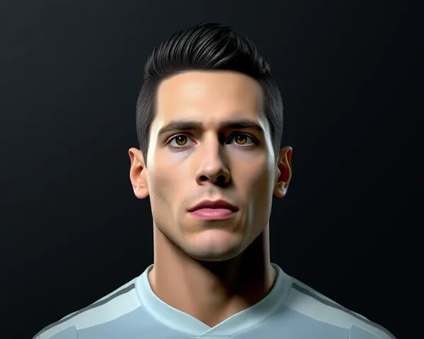 Gradient CR7 Face with Football Texture Portrait