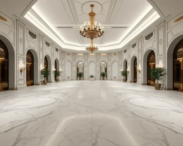 Grand Ballroom with Statuario Marble Floor Texture