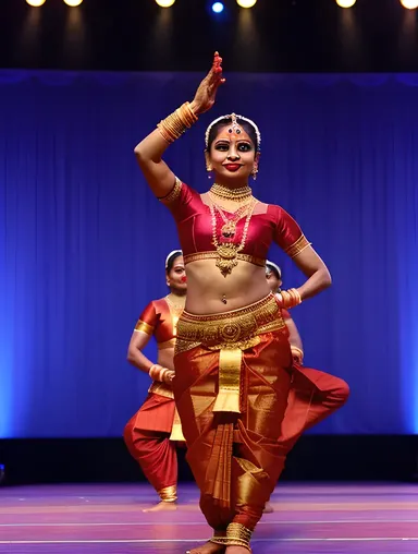 Grand Bharatanatyam Dance Performance with Intricate Footwork
