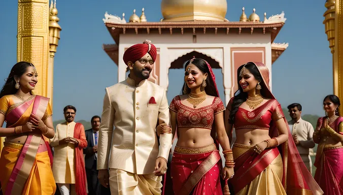 Grand Kushti Wedding with Palace or Temple Backdrop