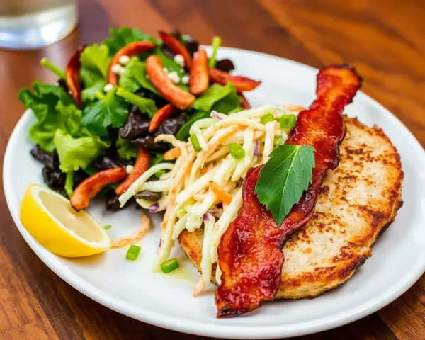 Grilled Pork Cutlet with Tangy Slaw and Bacon