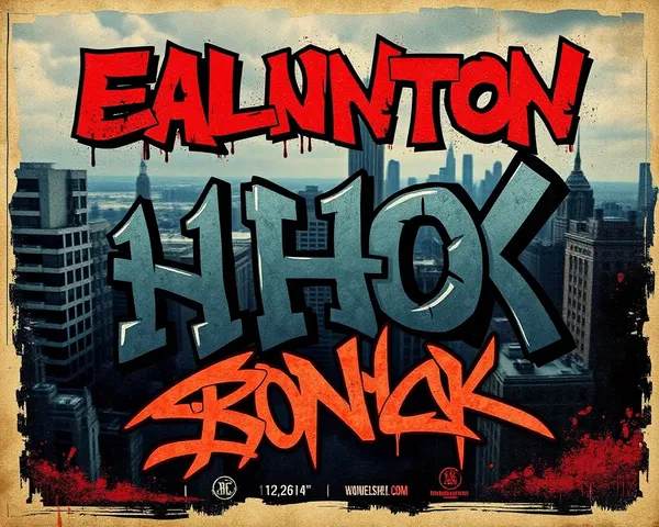 Gritty Urban Landscape 12x36 Album Cover Design with Bold Graffiti