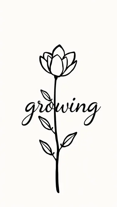 Growing Flower on Transparent Background