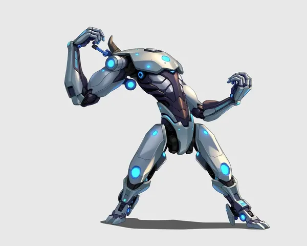 HD Flex Machine with Metallic Body and Glowing Blue Accents in Dynamic Pose