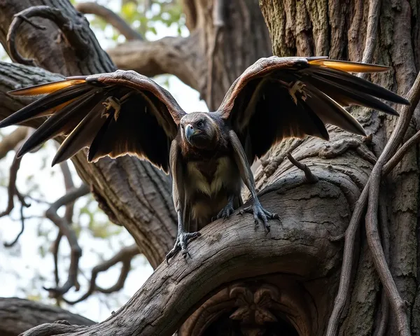 Halgi Perches on Ancient Tree Branch