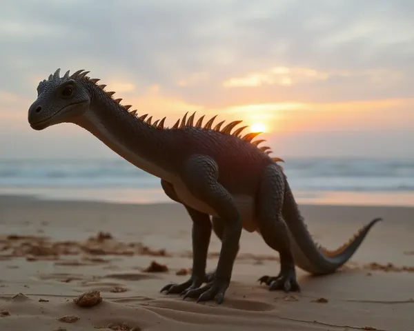 Halgi Stands on Sandy Beach at Dawn