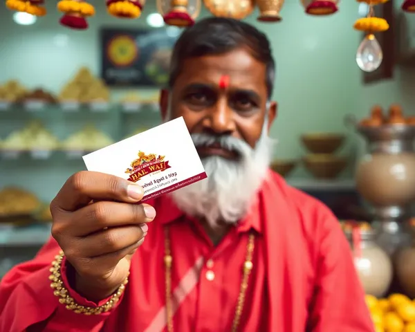 Halwai's Visiting Card with Traditional Indian Sweet Shop Logo