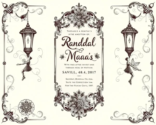Hand-Drawn Illustration of Randal Maa's Invitation Card with Vintage Flair
