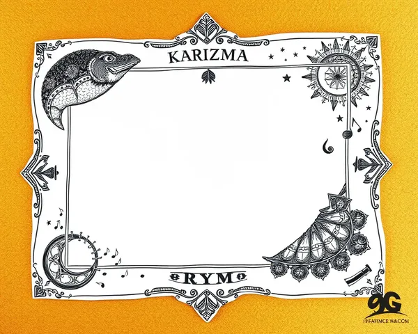 Hand-Drawn Karizma Album Frame with Intricate Patterns