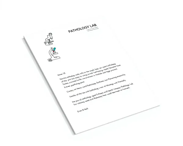 Hand-Drawn Microscope on Whimsical Lab Letterhead