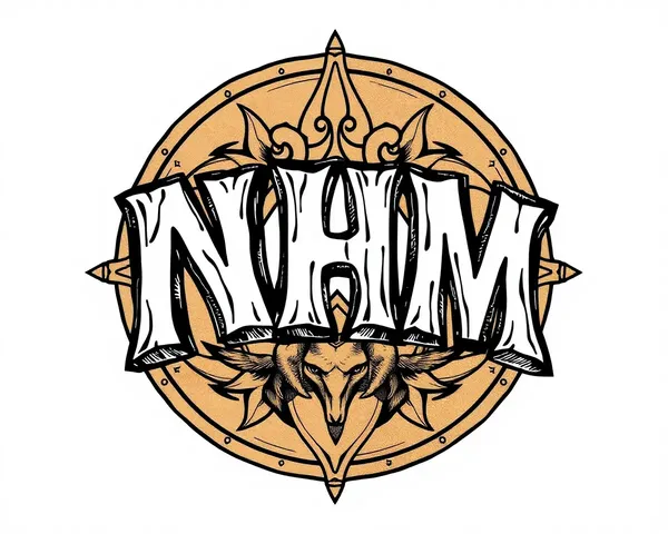 Hand-Drawn NHM Logo with Intricate Details