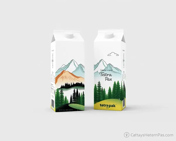 Hand-Drawn Nature Landscape Tetra Pak Packaging Illustration