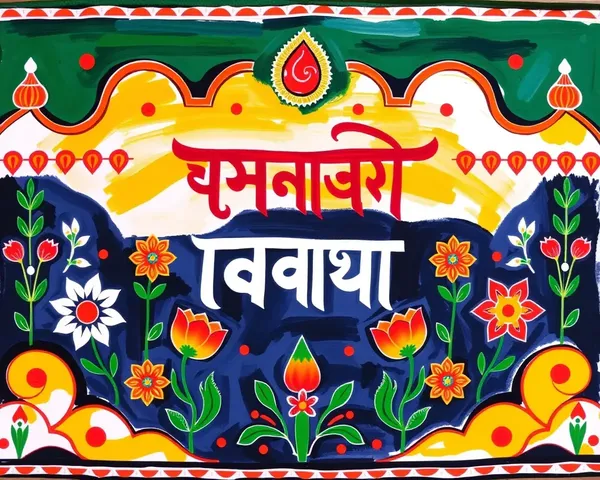 Hand-Painted Folk-Art Marathi Lagna Banner with Traditional Motifs