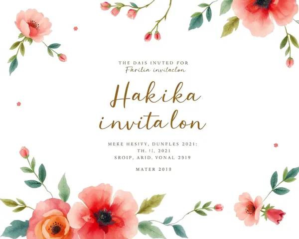 Handmade Floral Hakika Invitation Card Watercolor Design