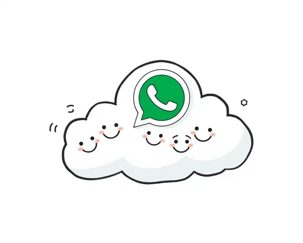 Happy Cloud with WhatsApp Logo and Smiling Faces DP