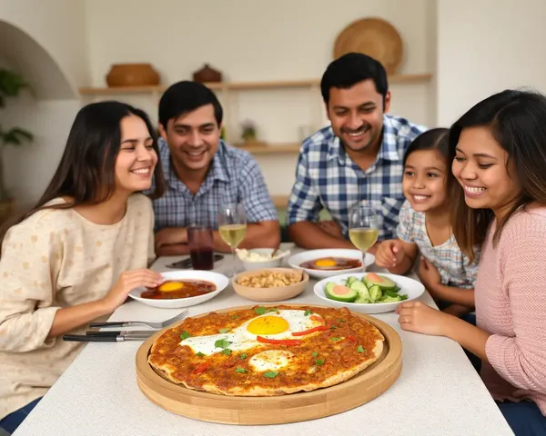 Happy Family Enjoying Lazy Sunday Brunch with Egg Bhurji