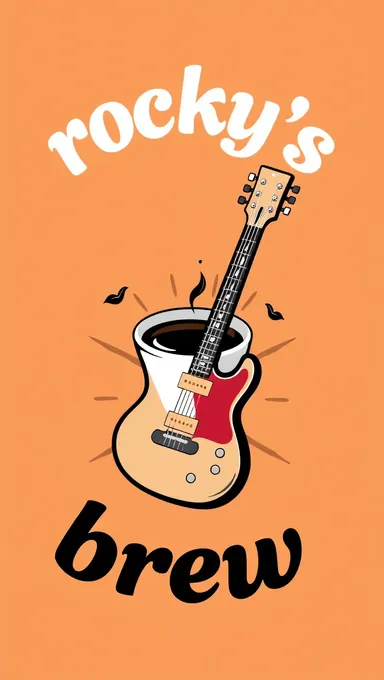 Hard Rock Cafe Logo with Guitar and Coffee Cup