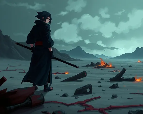 Haunting Madara Uchiha Desolate Wasteland Chakra Glow