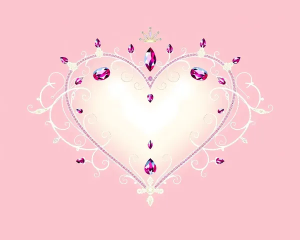 Heart-Shaped Crown with Delicate Filigree and Gemstones