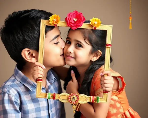 Heartwarming Raksha Bandhan Frame with Brother and Sister Sharing Moment