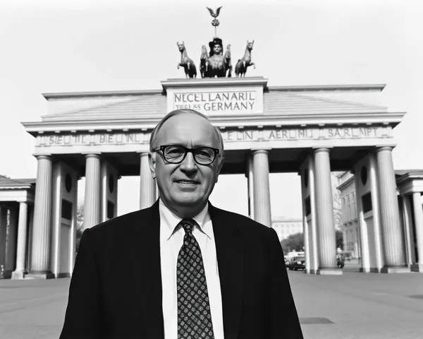 Helmut Kohl at Brandenburg Gate, Unifying Germany's Chancellor