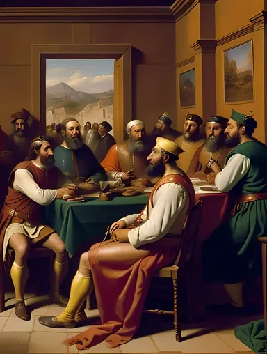 Herodotus Gathers Stories in Ancient Tavern