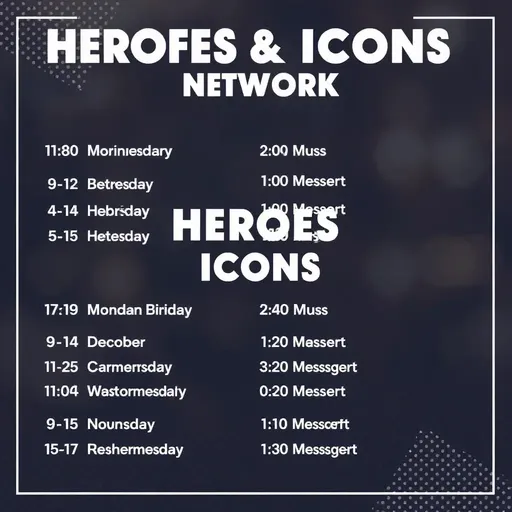 Heroes and Icons Network Schedule Available Online