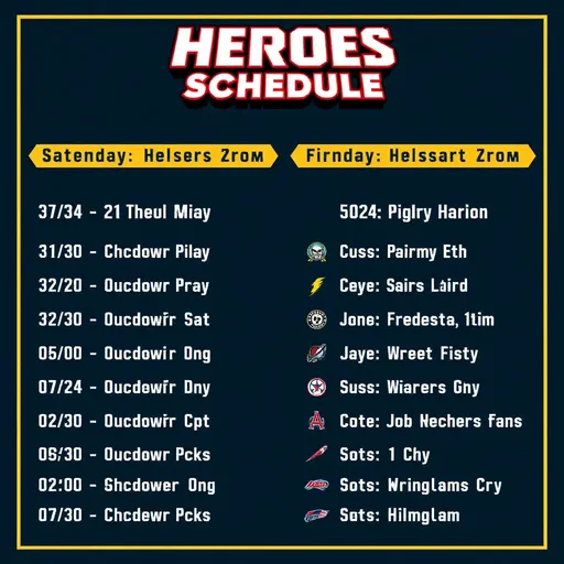 Heroes and Icons Schedule Released for Public View