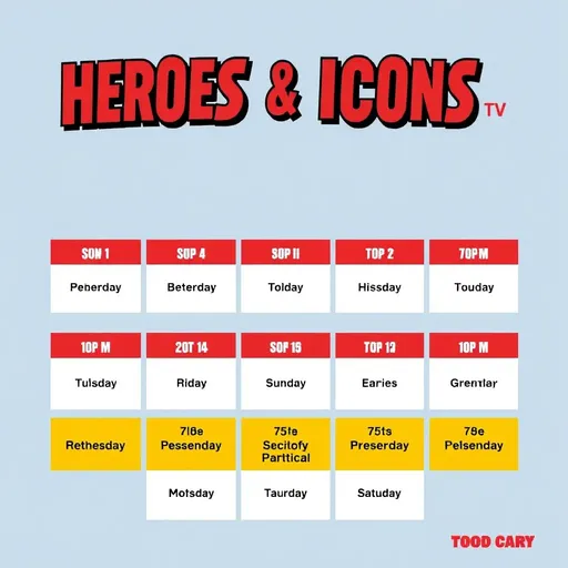 Heroes and Icons TV Schedule for Tomorrow