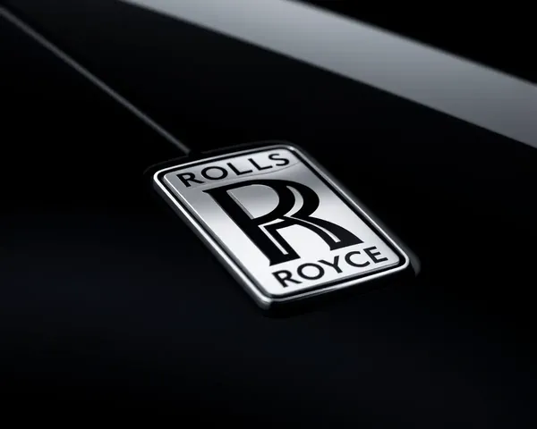 High-End Rolls-Royce Logo on High-Gloss Black Background