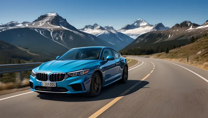 High-Performance 3D Car Speeds Down Winding Mountain Road