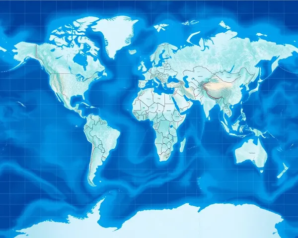High-Resolution World Map Wallpaper for Mobile Devices with Ocean