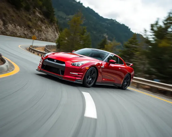 High-Speed Nissan Skyline GTR R34 Mountain Road Turn