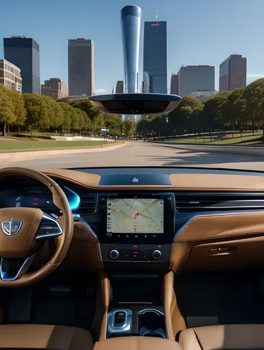 High-Tech Electric Car with Futuristic Dashboard