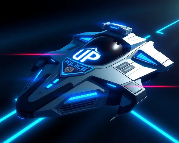 High-Tech Spaceship UP Police Logo Futuristic Concept Art