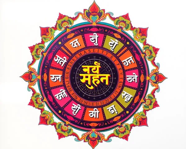 Hindu Nav Varsh Poster: Colorful Calendar Art