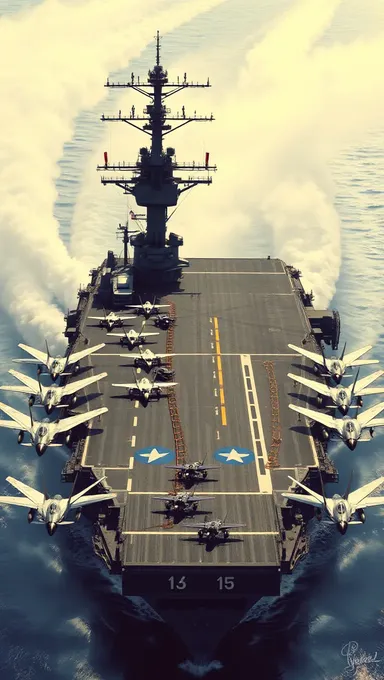 Historic USS Harry S Truman Aircraft Carrier Illustration