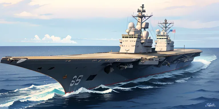 Historic USS Harry S. Truman Aircraft Carrier Docked at Naval Base