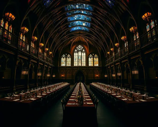 Hogwarts Great Hall Empty and Dimly Lit 4K Wallpaper