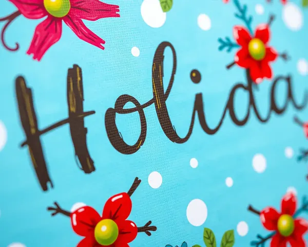Holi-themed Canvas with Bright Blue Background Close-up